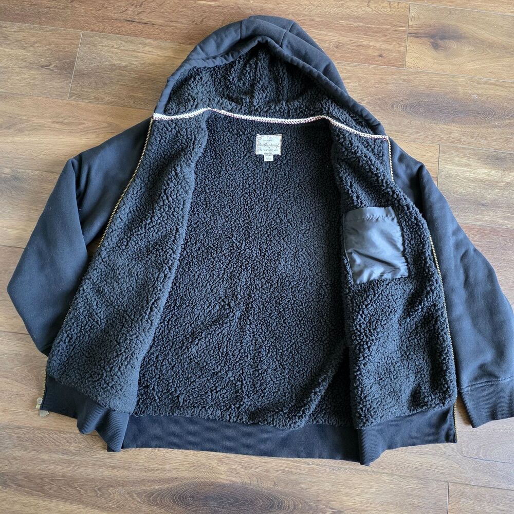 Weatherproof Vintage Hoodie Mens XL Black Sherpa Lined Full Zip Jacket - Picture 2 of 13